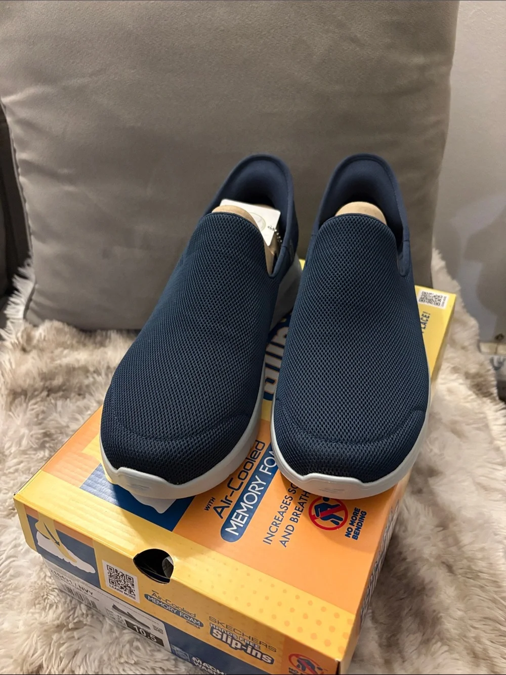Skechers Navy Slip-On Mesh Casual Loafers